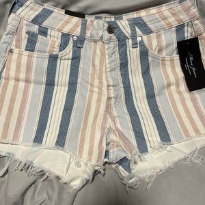 Mavi High Rise Multi Stripe Shorts SA Sarah Cameron Outer Banks